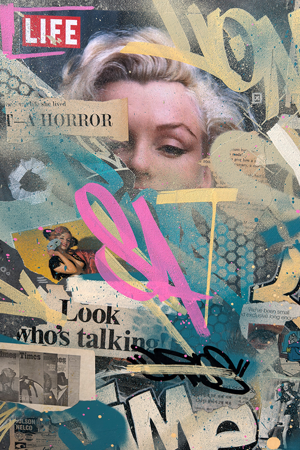 Details of mixed medium art work by Artist Roche Jackson